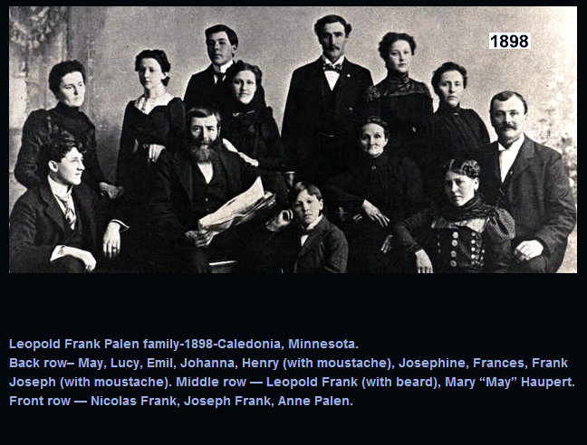 Leopold and Mary Palen Family, 1898, Caledonia, Houston, MN