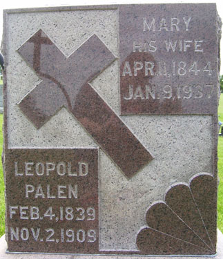 Leopold and Mary Palen Headstone, Caledonia, Houston, MN