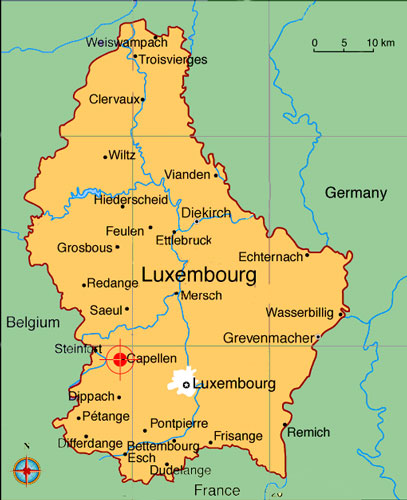 luxembourg map